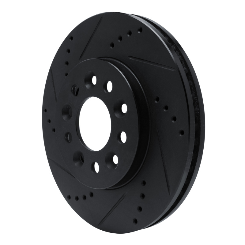 Ford Freestar Brake Rotor (1) - Front Left - R1 Concepts - Drilled & Slotted - Black - `04-`07